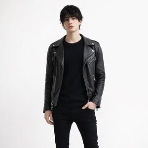 Vintage Y2K Cottonnet Black Thermal Waffle Knit Long Sleeve Top Men’s Goth Moto